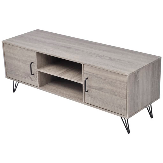 TV Cabinet 120x40x45 cm Grey - Modern Rustic Style | Plenty of Storage Space