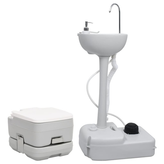Portable Camping Toilet and Handwash Stand Set - Convenient and Durable