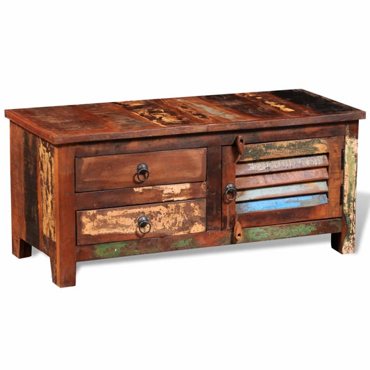 Reclaimed TV Hi-Fi Cabinet Side Cabinet Solid Wood - Antique-Style Storage Furniture